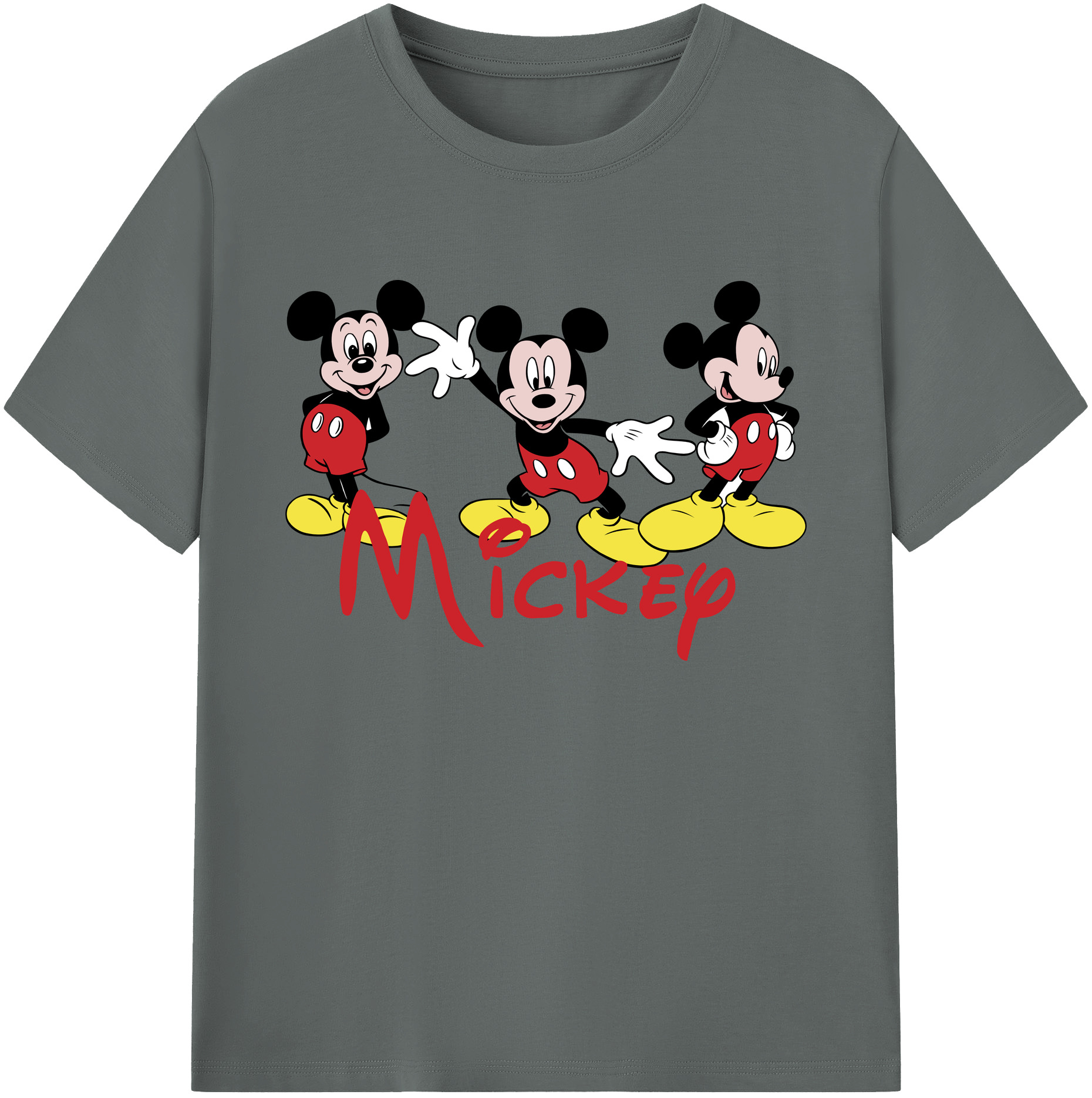 ミッキーマウス Mickey Mouse 綿100％ メンズ半袖Tシャツ｜肌触りやわらか＆通気性